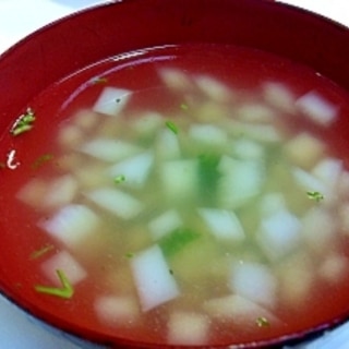 バジルの香り☆簡単玉葱スープ
